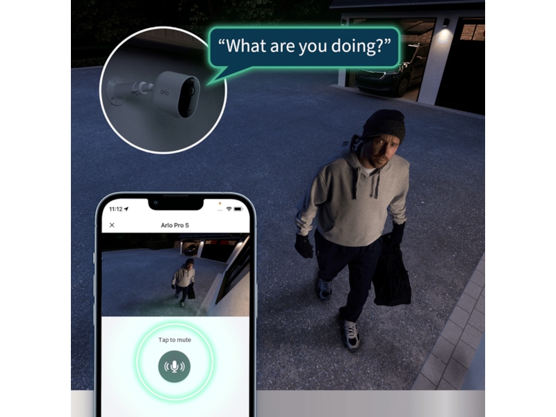 Arlo Pro 5 2K övervakningskamera 4-pack (vit) Övervakningskamera