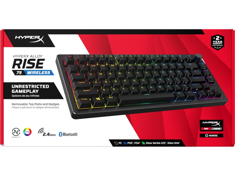 HyperX Alloy Rise 75 Trådlöst Gamingtangentbord (svart) Gamingtangentbord