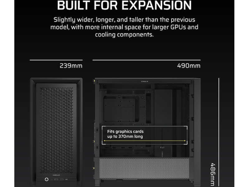 Corsair FRAME 4000D Mid-Tower (svart) Midi tower