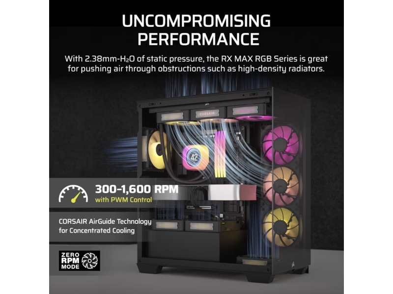 Corsair iCUE LINK RX140 RGB MAX Fläkt 2pk (svart) Fläkt