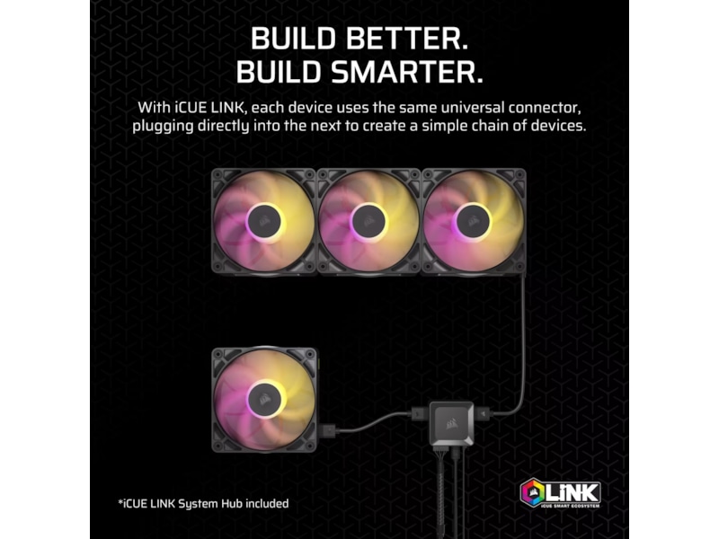 Corsair iCUE LINK RX140 RGB MAX Fläkt 2pk (svart) Fläkt
