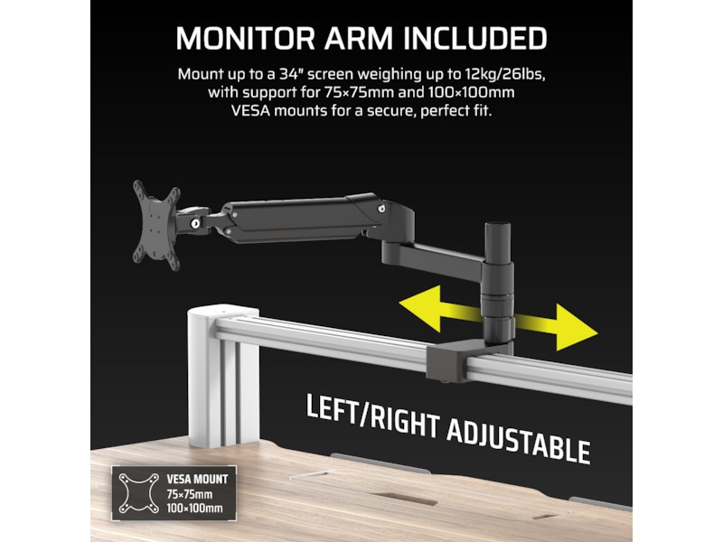 Corsair Platform:4 Elevate skrivbord (vit/ljus trä) Gamingdesk