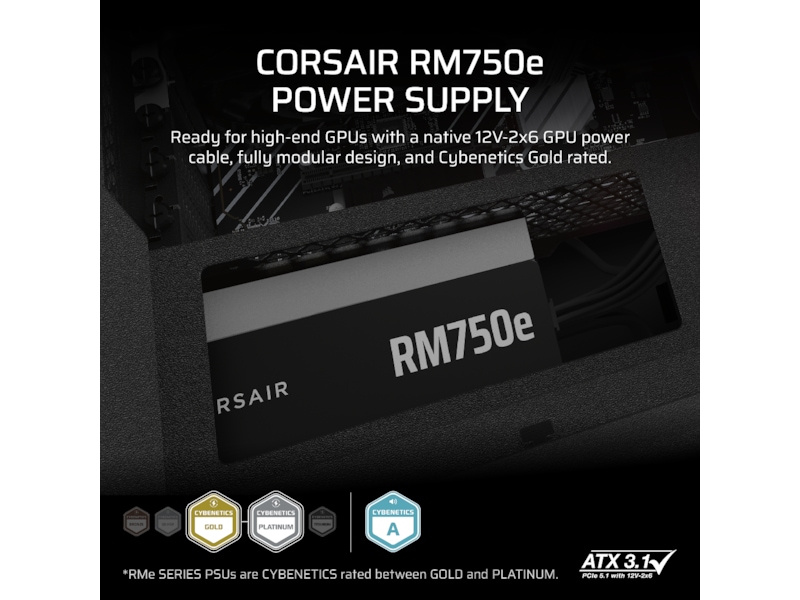 Corsair RMe Series RM750e PSU (svart) Nätaggregat