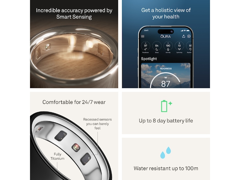 Oura Ring 4 Smart Ring str. 7 (svart) Smart ring