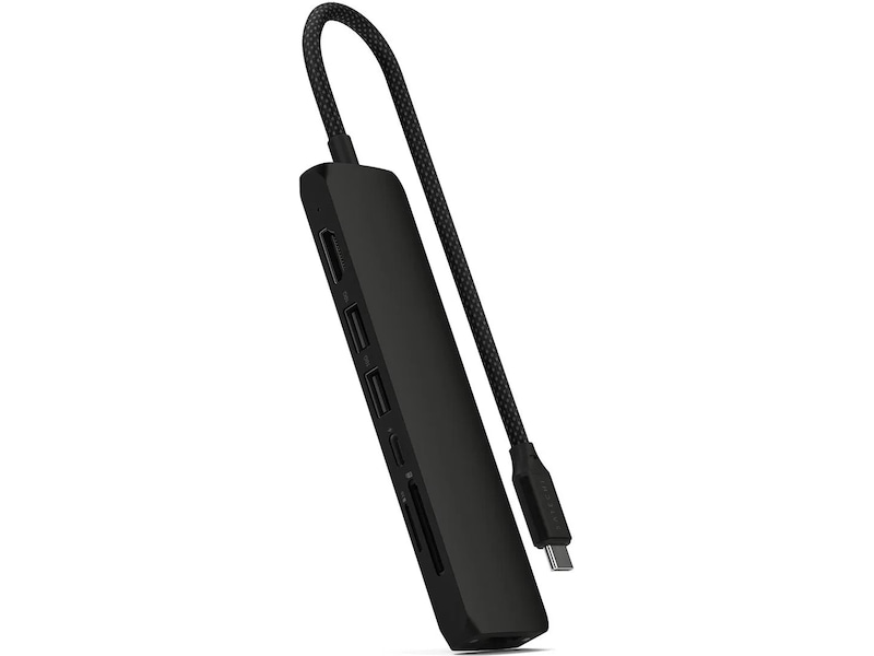 Satechi 7-i-1 Slim Multiport docking (svart) Dockningsstation och USB-hub