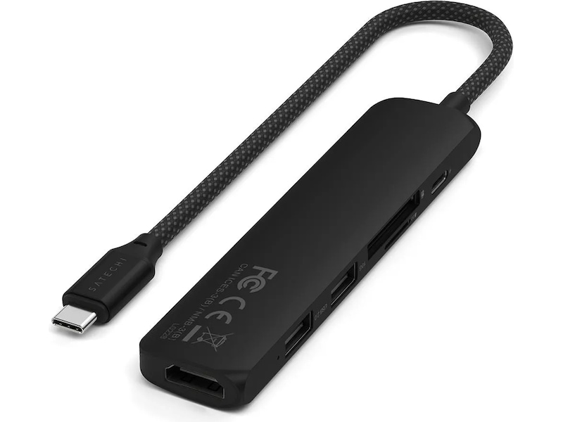 Satechi 6-i-1 Slim Multiport docking (svart) Dockningsstation och USB-hub
