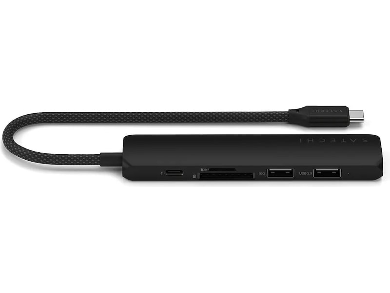 Satechi 6-i-1 Slim Multiport docking (svart) Dockningsstation och USB-hub