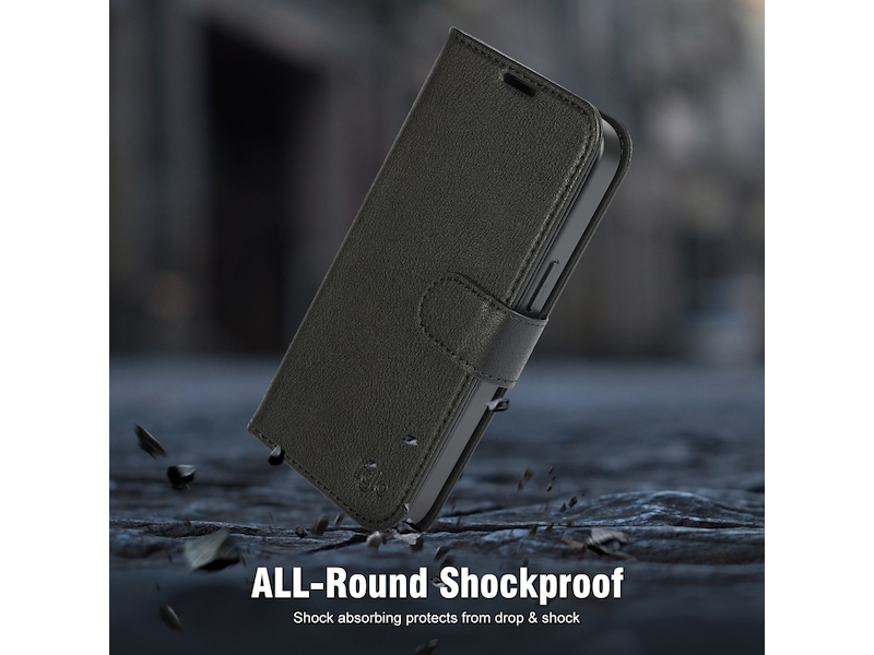 iiglo iPhone 16e 2-i-1 Plånboksfodral (svart) Mobilskal