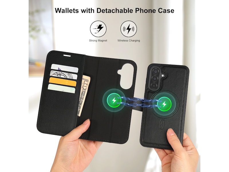 iiglo Galaxy A36 2-i-1 Plånboksfodral (svart) Mobilskal