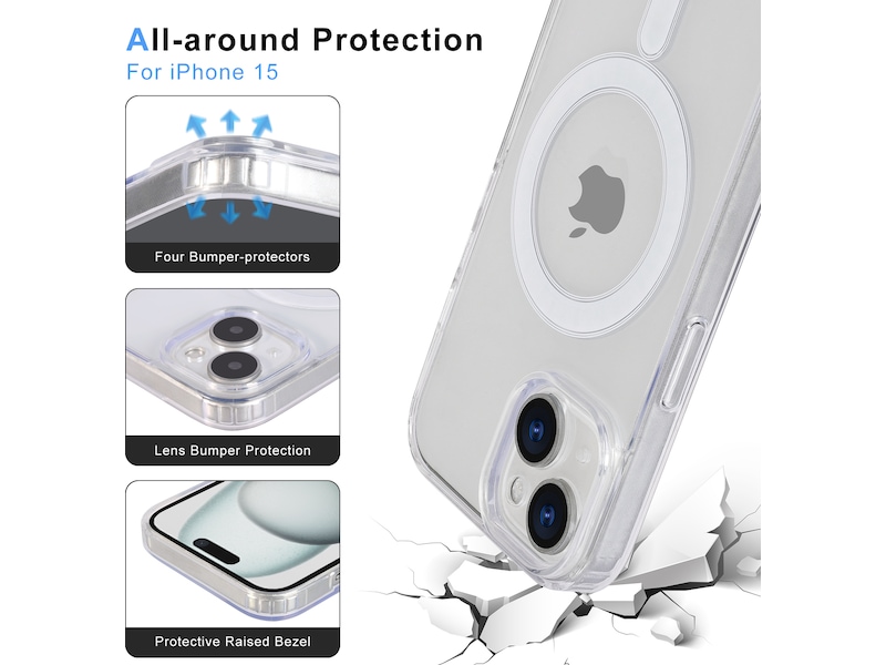 iiglo iPhone 15 Magnetic Silikonskal (transparent) Mobilskal