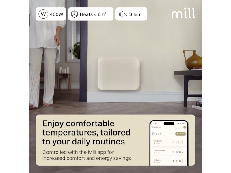 Mill Invisible Smart WiFi Gen 4 panelövn 400W Panelelement