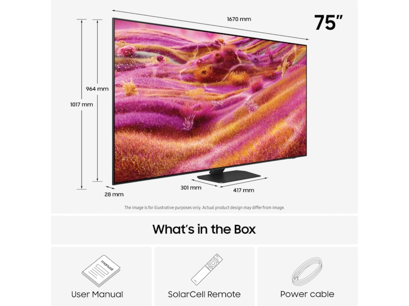 Samsung 75" QN90F Neo QLED 4K Mini LED Smart TV (2025) 70 - 79 tums TV