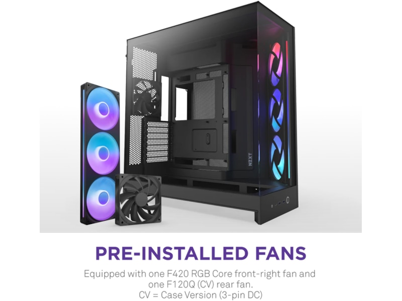 NZXT H9 Flow RGB Mid Tower (svart) Midi tower