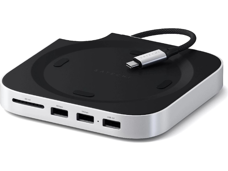 Satechi Mac Mini M4 Stand & Hub (silver) Dockningsstation och USB-hub