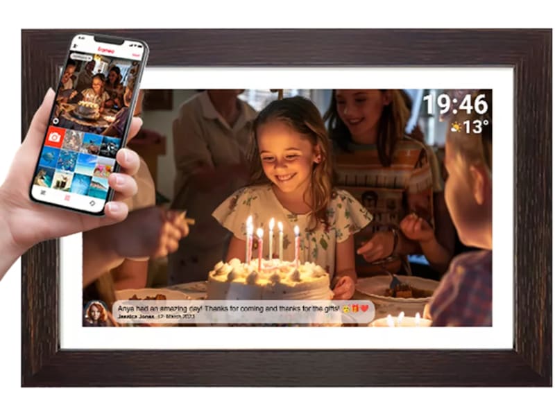 Denver PFF-1543DW 15,6" digital fotoram (mörk ek) TV-ram & tillbehör