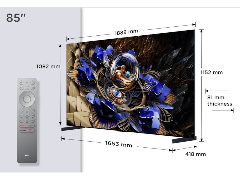 TCL 85" X11K Premium 4K QD-Mini LED Google TV Över 80 tums TV