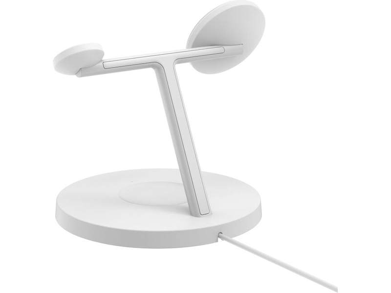 Belkin 3-in-1 Qi2 15W Laddställ (vit) Trådlös laddare