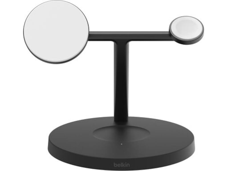 Belkin 3-in-1 Qi2 15W Laddställ (svart) Trådlös laddare