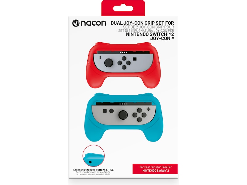 Nacon Joy-Con Grip til Nintendo Switch 2 (blå/röd) Tillbehör till spelkonsoler