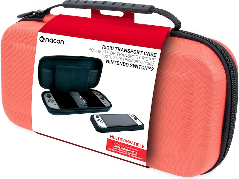 Nacon Transport Case for Nintendo Switch 2 (ljusröd) Tillbehör till spelkonsoler