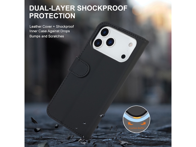 iiglo iPhone 17 Pro Max Plånboksfodral (svart) Mobilskal