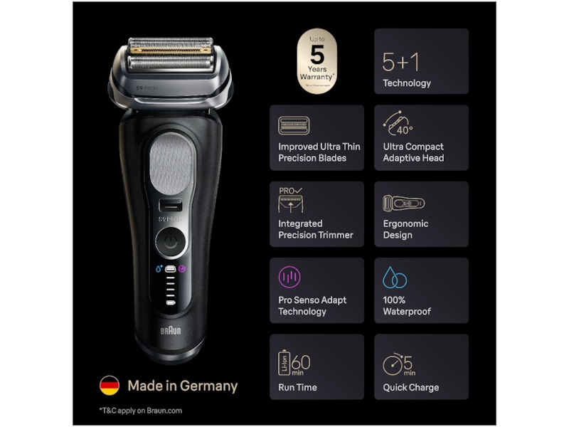 Braun Series 9 PRO+ Elektrisk Rakapparat 9660CC Rakapparat