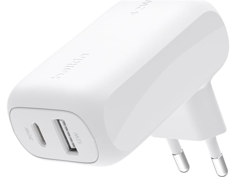 Belkin BoostCharge Dual väggladdare 42W (vit)