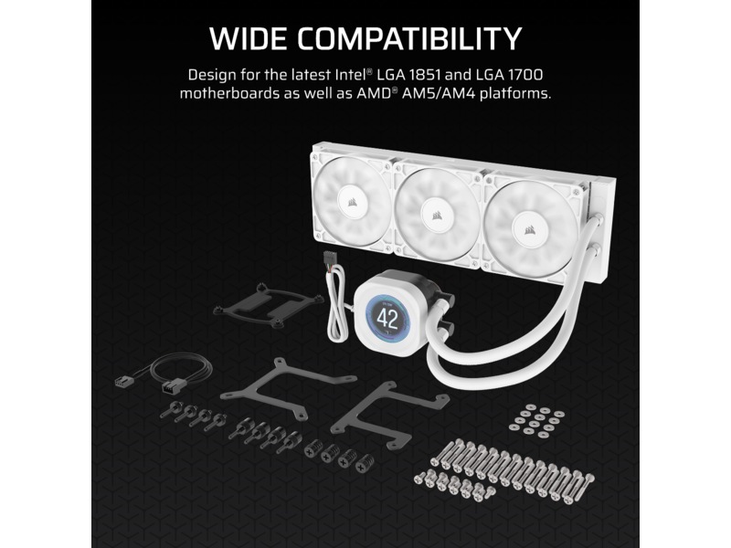 Corsair Nautilus 360 RS LCD Kylare (vit) CPU - Vattenkylning