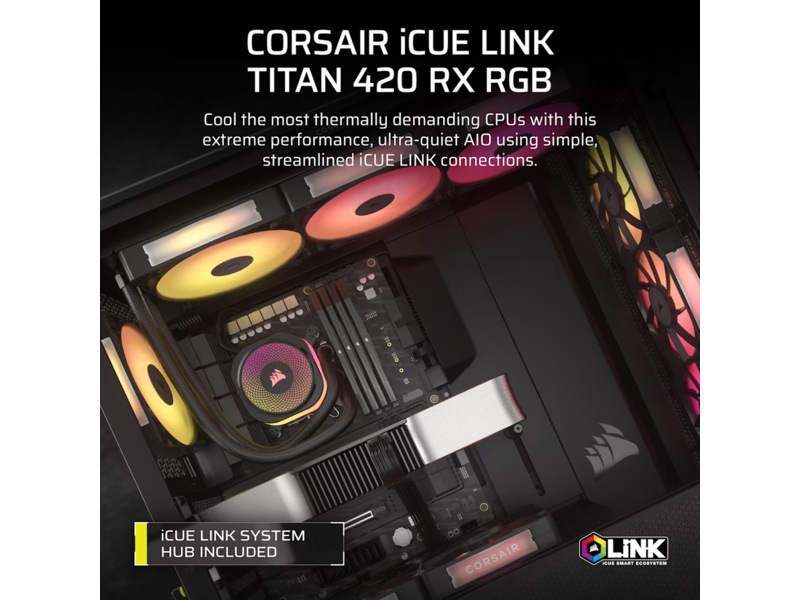 Corsair iCUE LINK TITAN 420 RX RGB AIO Kylare (svart) CPU - Vattenkylning