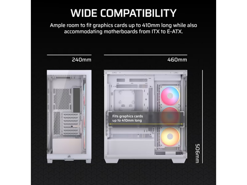 Corsair 3500X LXR LINK Mid Tower (vit) Midi tower