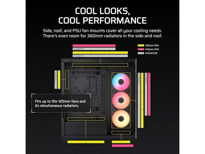 Corsair 3500X RSR ARGB Mid Tower (svart) Midi tower