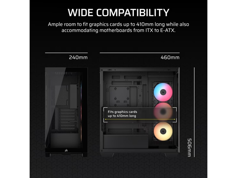 Corsair 3500X RSR ARGB Mid Tower (svart) Midi tower