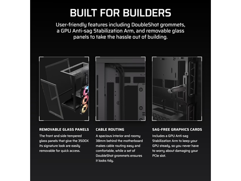 Corsair 3500X RSR ARGB Mid Tower (svart) Midi tower
