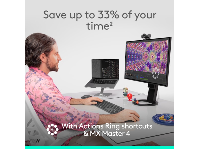 Logitech MX Master 4 Trådlös Ergonomisk Mus (ljusgrå) Mus