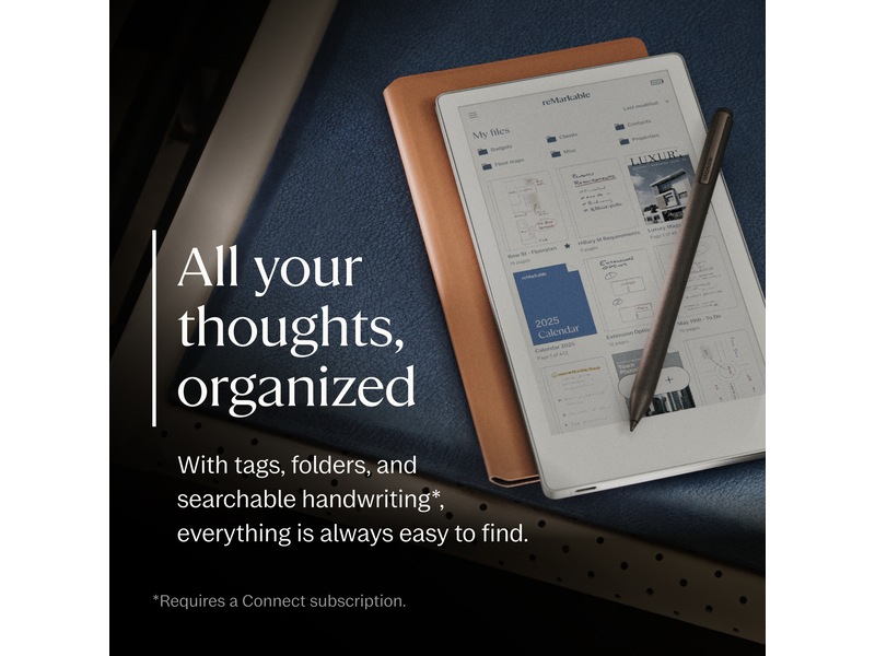 reMarkable Paper Pro Move 7.3" inkl. Marker Plus & Book Folio (basalt) Digitala anteckningsblock