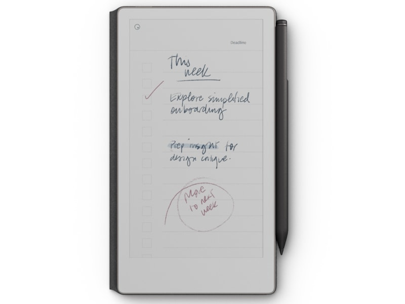 reMarkable Paper Pro 7.3" inkl. Marker Plus & Book Folio (svart skinn) Digitala anteckningsblock