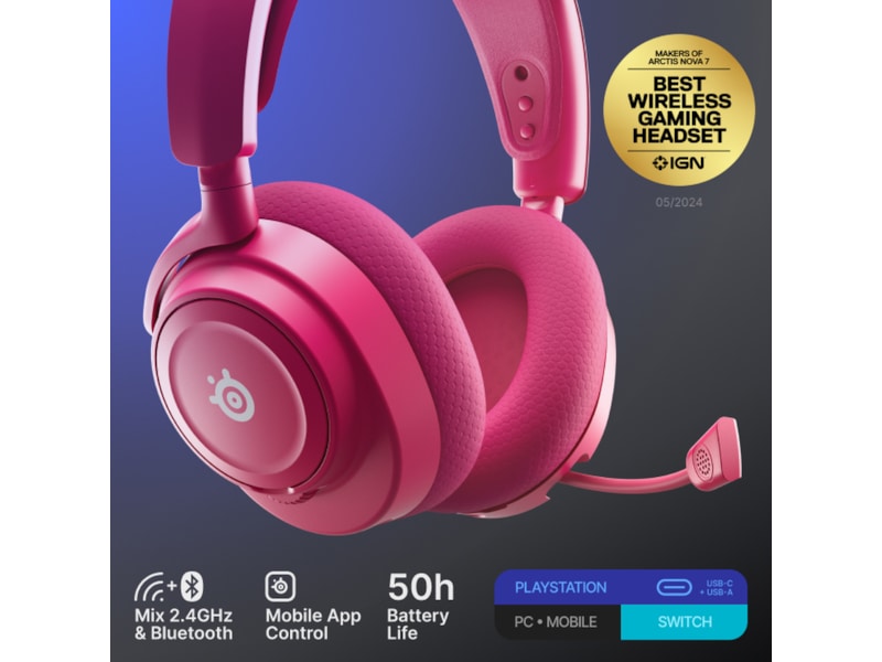 SteelSeries Arctis Nova 7P Gen 2 Trådlöst Gamingheadset (magenta) Gamingheadset