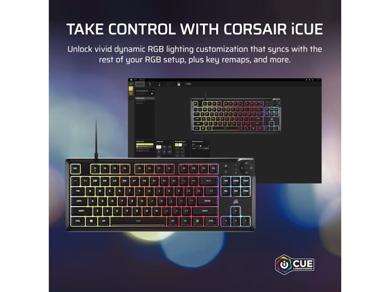 Corsair K55 CORE TKL RGB Gamingtangentbord (svart) Gamingtangentbord