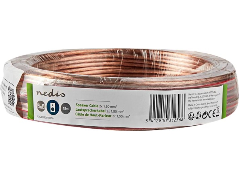Nedis högtalarkabel CCA 15m Väggfäste & tillbehör ljud