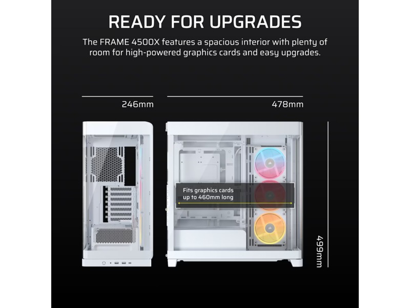 Corsair FRAME 4500X LX-R RGB Mid Tower (vit) -B-Grade Demo övrigt