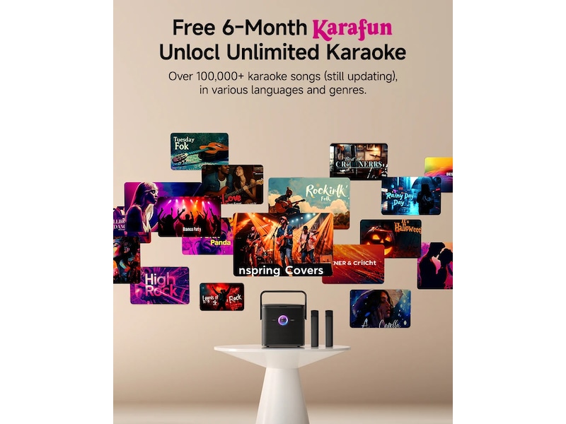 Nedis Ikarao Shell S3 Karaokehögtalare 80W Trådlös / Bluetooth högtalare