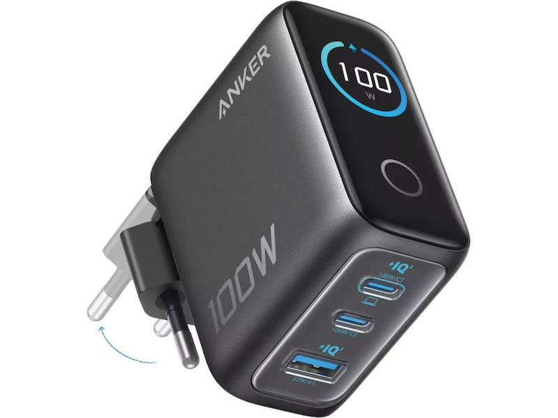 Anker 100W 3 portar väggladdar (svart) Mobilladdare