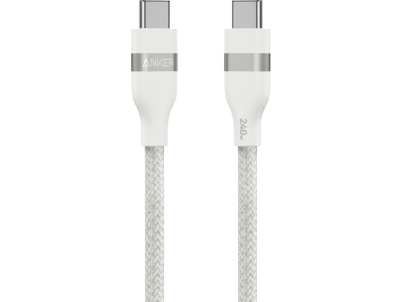 Anker 240W USB-C flätat kabel 1,8m (vit) USB-kablar
