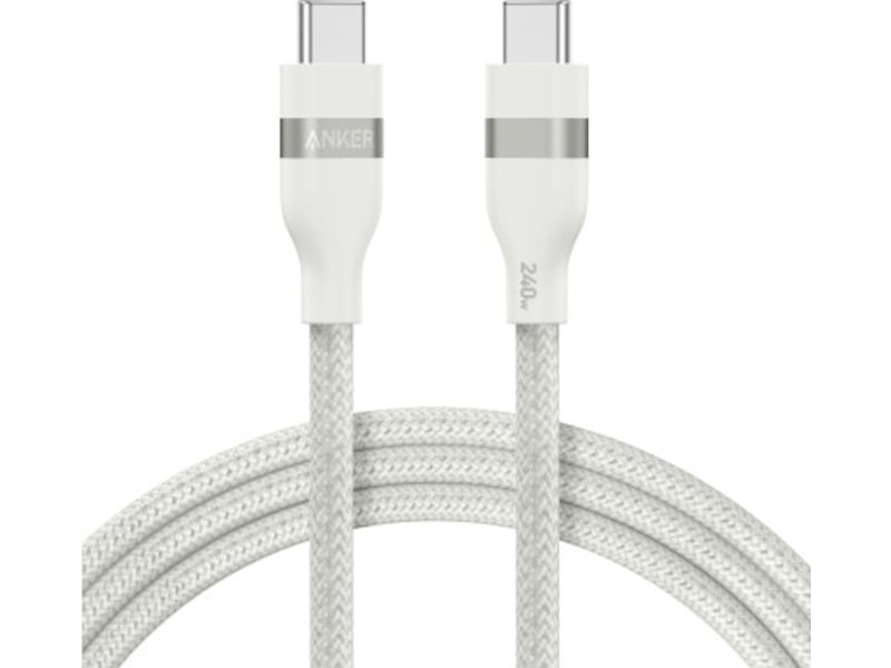 Anker 240W USB-C flätat kabel 1,8m (vit) USB-kablar