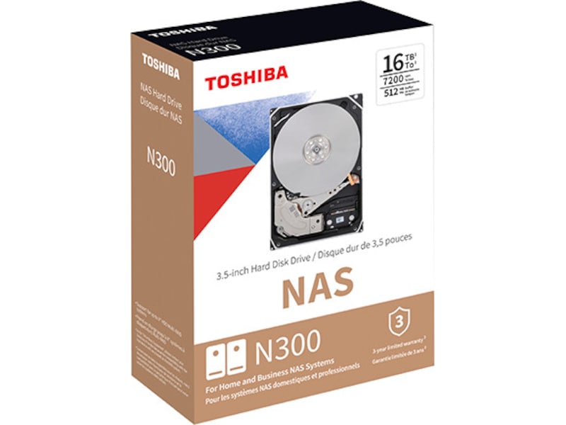 Toshiba N300 NAS 3,5" 16TB Hårddisk Hårddisk 3,5