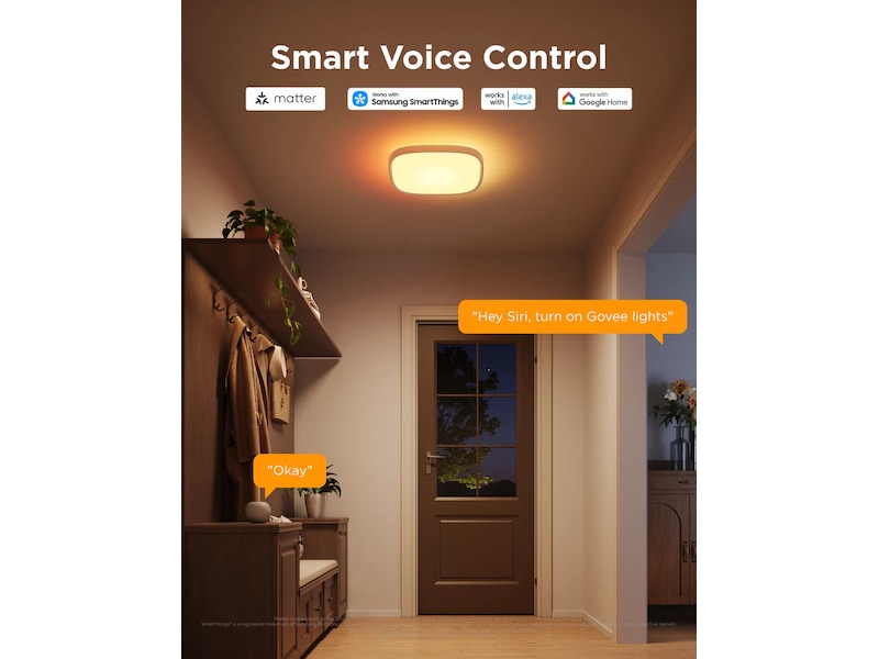 Govee 30cm RGBWW + RGBIC Smart fyrkantig taklampa Taklampa