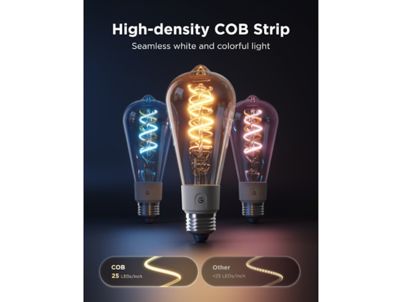 Govee Smart Edison Pære E27, RGBWW LED Lampa ST64 LED-lampor & glödlampor