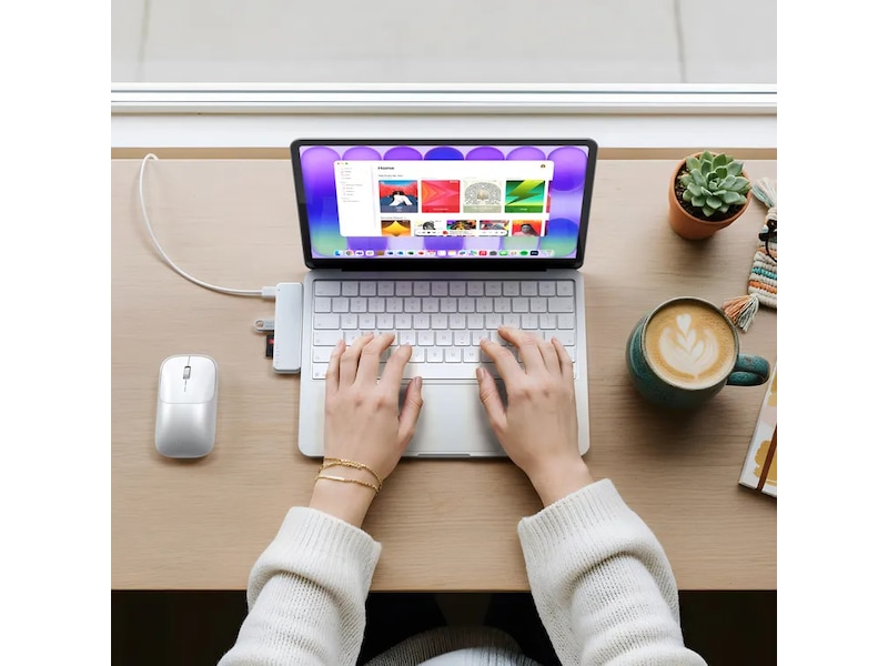 Satechi USB-C Snap Hub för MacBook Neo (silver) Dockningsstation och USB-hub