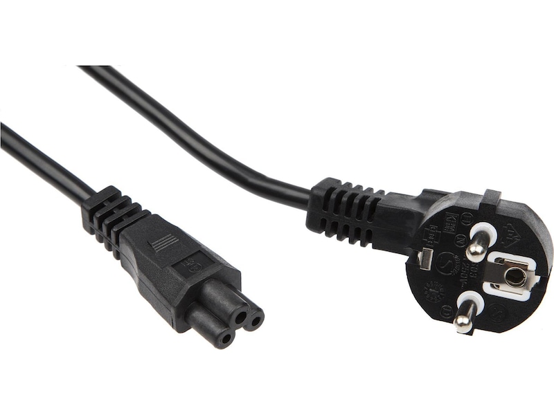 C5 till Schuko Strömkabel 2m (svart) Strömkablar