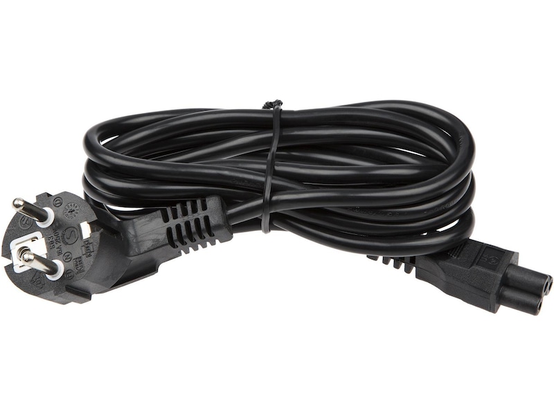 C5 till Schuko Strömkabel 2m (svart) Strömkablar